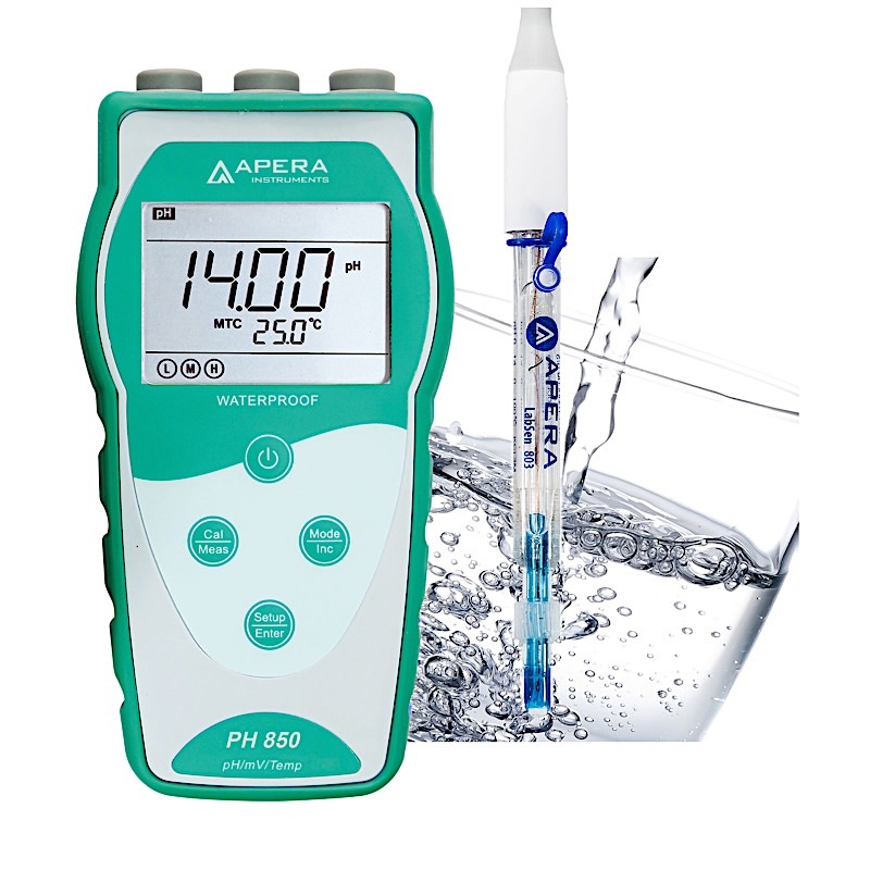 Máy đo pH/mV/nhiệt độ cầm tay trong nước sạch Apera PH850-PW